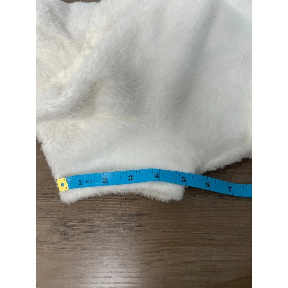 White Plush Bunny Dog Pet Costume Hoodie Hooded Outfit With Ears And Tail Size S